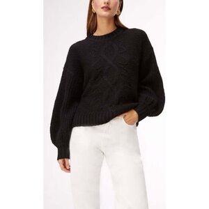 Toccin Vienna Knit Applique Pullover Sweater Jet Black Size S